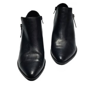 Indigo Ankle Booties Zipper Closure Black